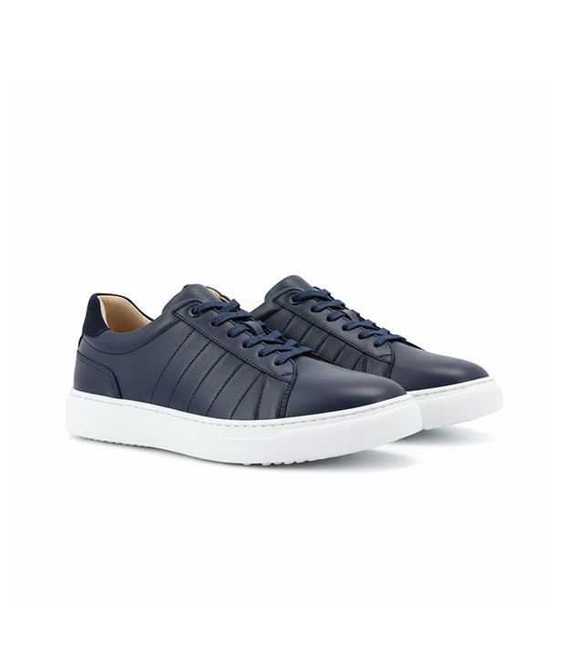 ADB2 Basket en cuir bleu marine réf 110