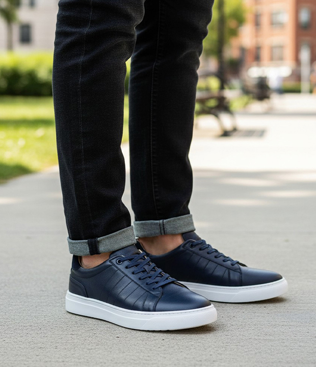 ADB4 Basket en cuir bleu marine réf 110