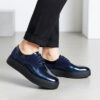 BLB6 BASKET EN VRAI CUIR BLEU MARINE REF 010