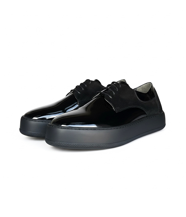 BLN3 Basket en vrai cuir noir réf 010