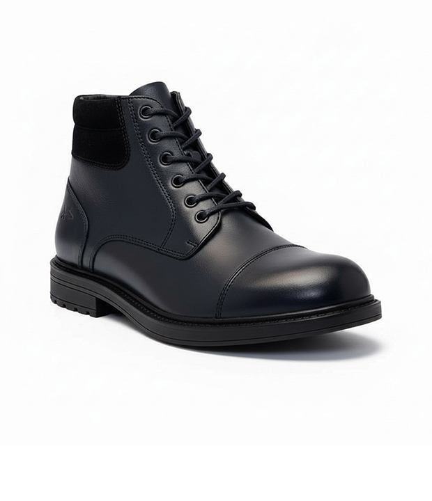 Bottine en vrai cuir noir réf 0254