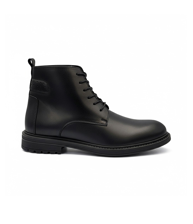 Bottine en vrai cuir noir réf 213