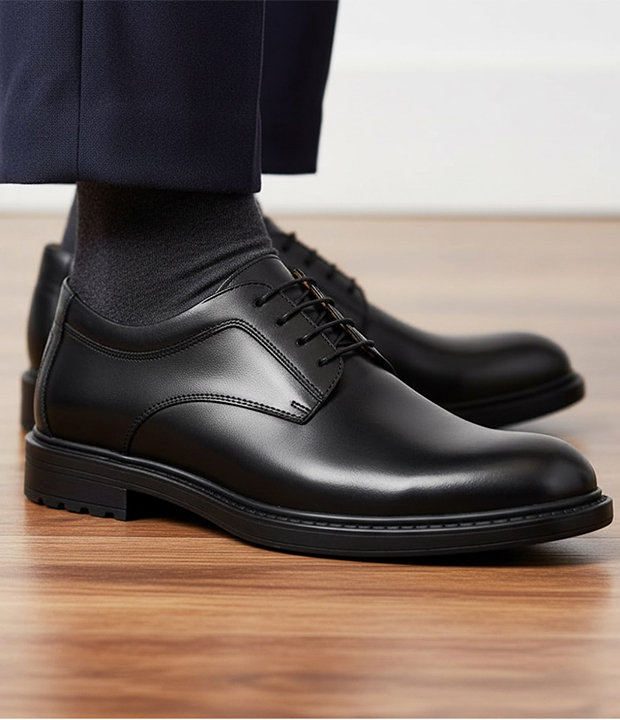 Chaussure en vrai cuir noir réf 230