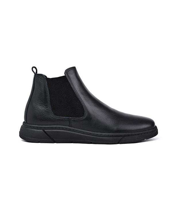 N350p1 Bottine en vrai cuir noir réf 350P