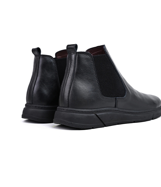 Bottine en vrai cuir noir réf 350P