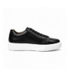 Basket en cuir noir avec semelle blanc réf 232