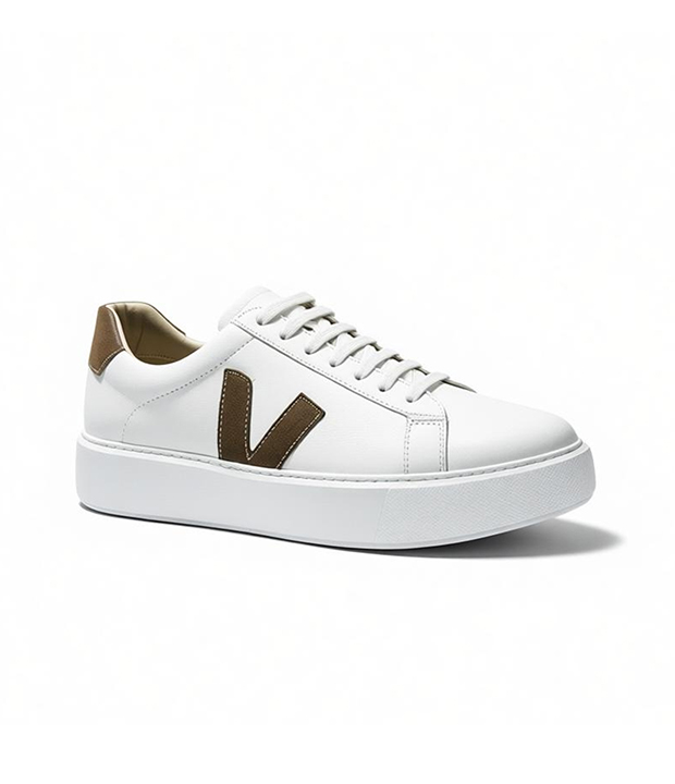 V0782 Basket en cuir blanc réf 078